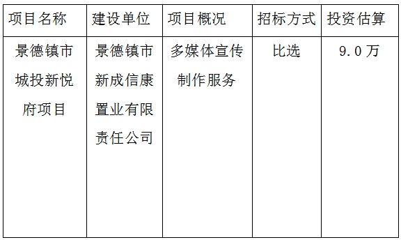 宣傳廣告、攝制招投標(biāo)